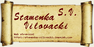 Stamenka Vilovački vizit kartica